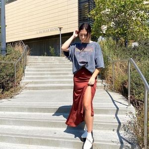 Free People Silk Skirt